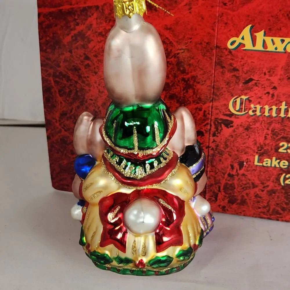 Hand Blown Glass Christmas Ornament three treasures rabbit‎ Margaret Cobane